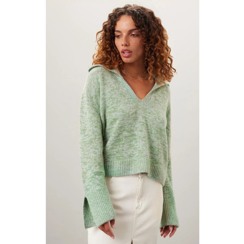 Naadam Green Knit Wool Cashmere Polo